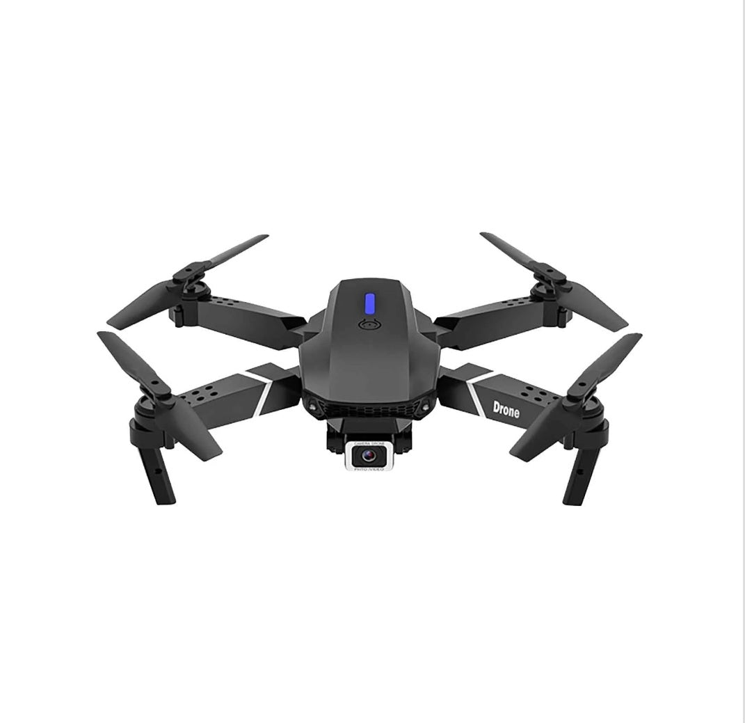 Drone plegable, cámara FPV HD 1080P, cuadricóptero RC con wifi, giro de 360°, vuelo de punto de referencia, para niños, adultos y principiantes, color negro, 2 baterías