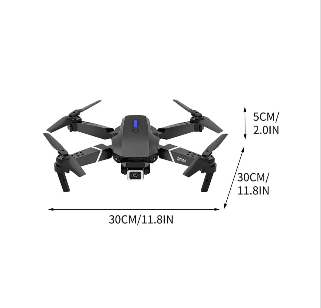 Drone plegable, cámara FPV HD 1080P, cuadricóptero RC con wifi, giro de 360°, vuelo de punto de referencia, para niños, adultos y principiantes, color negro, 2 baterías