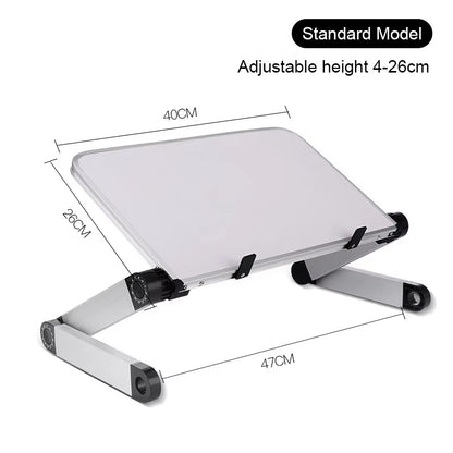 Adjustable Aluminum Alloy Folding Laptop Stand Multifunctional Notebook Computer Lapdesk for TV Bed Sofa PC Table Desk Stand