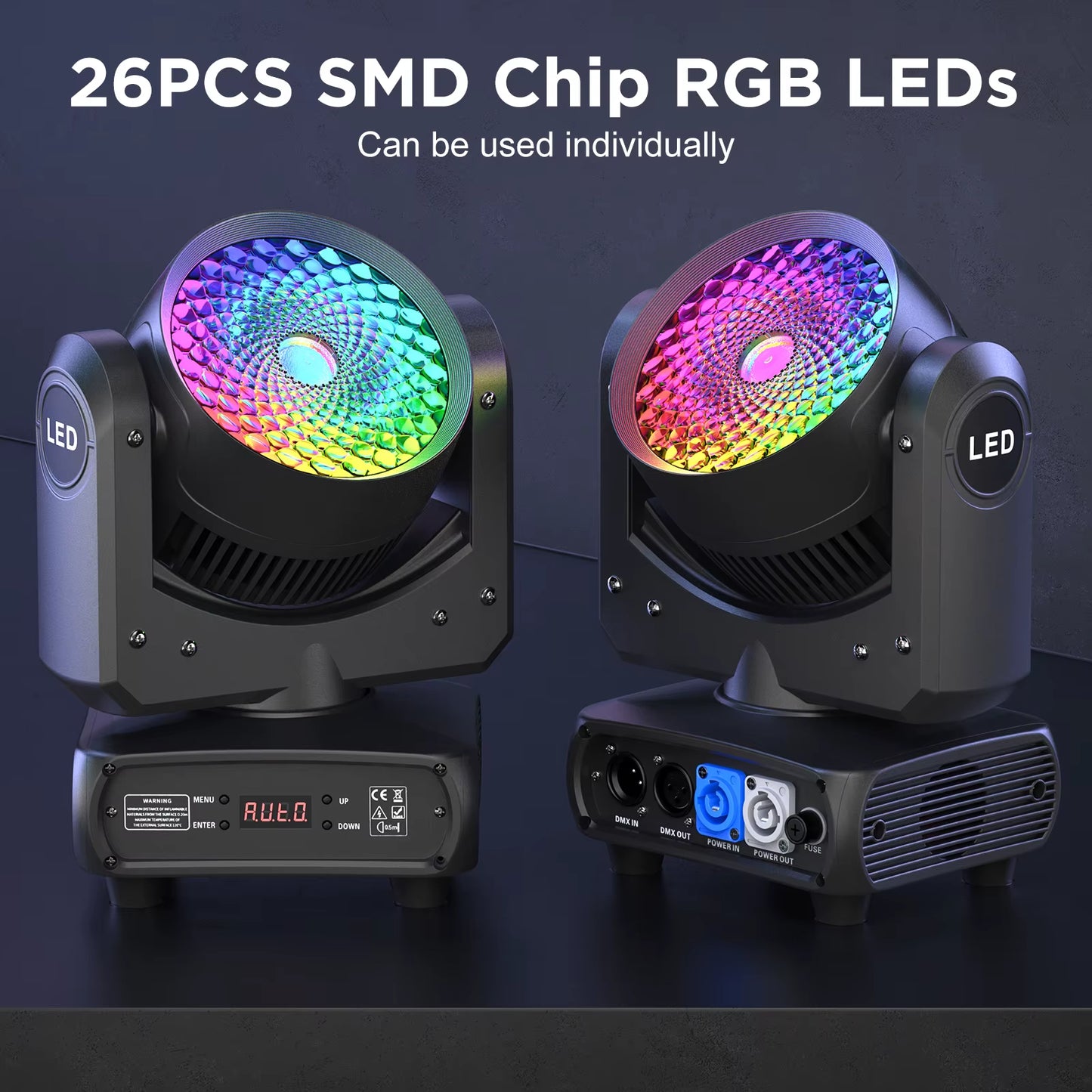 150W High Brightness Moving Head Light COB+LED RGBW 4In1 Stage Effect Lighting Rotating DMX512 for DJ Party Wedding Disco